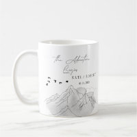 the adventure begins mountain illustration wedding