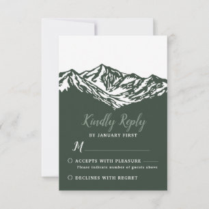 The Adventure Begins Mountain Wedding RSVP Card
