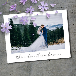 The Adventure Begins Photo Wedding Announcement