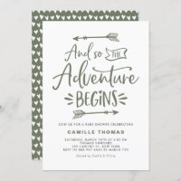 The Adventure Begins Quote Tuape Green Baby Shower
