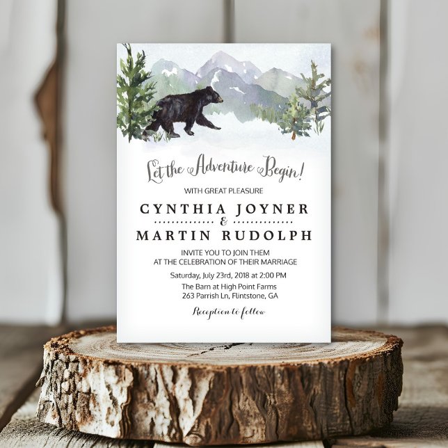 The Adventure Begins Rustic Wedding Invitation (Creator Uploaded)