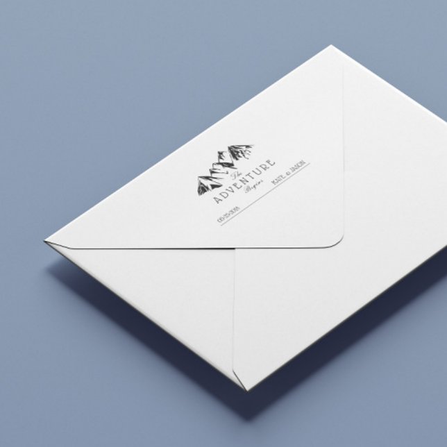 The Adventure Begins⎢ Rustic Wedding Rubber Stamp (Creator Uploaded)