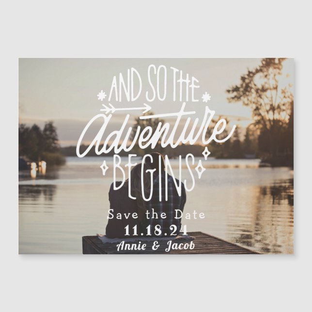 The Adventure Begins Save the Date Magnet (Front)
