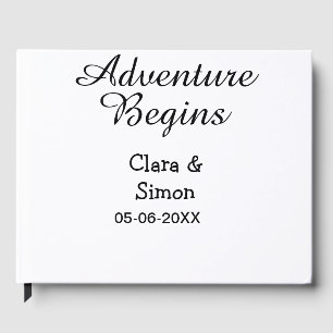 The adventure begins wedding couple name datsimple guest book