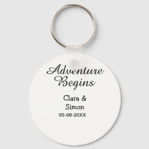 The adventure begins wedding couple name datsimple key ring