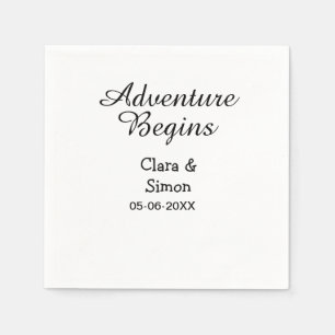 The adventure begins wedding couple name datsimple napkin
