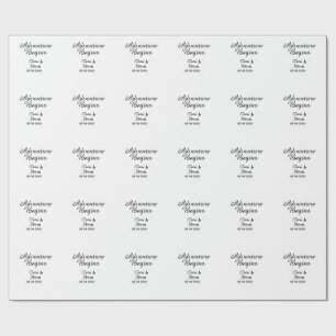 The adventure begins wedding couple name datsimple wrapping paper