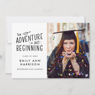 The Adventure is Just Beginning Photo Graduation Announcement