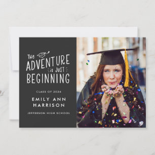 The Adventure is Just Beginning Photo Graduation Announcement