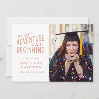 The Adventure is Just Beginning Photo Graduation Announcement