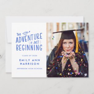 The Adventure is Just Beginning Photo Graduation Announcement