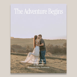The Adventure Retro Photo Wedding Save The Date Flyer