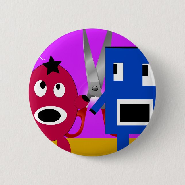 The Adventures of Cut and Paste 6 Cm Round Badge (Front)