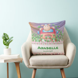 The Adventuristic Lamb cub with editable text Cushion