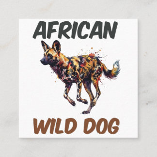 The African Wild Dog Emblem Square Business Card