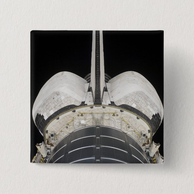 The aft portion of the Space Shuttle Endeavour 15 Cm Square Badge (Front)
