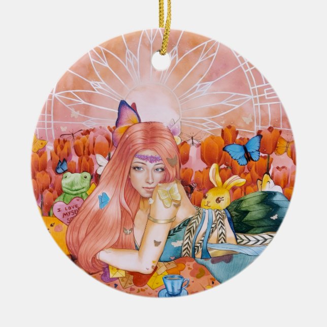 The Afternoon Ceramic Tree Decoration (Front)