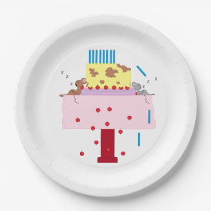 The Afternoon Nap-  Belated Birthday Paper Plate