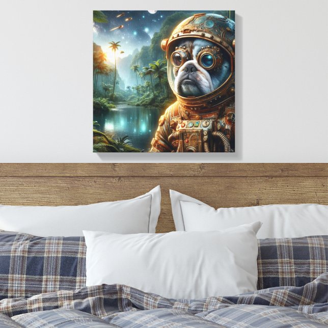 THE AGE OF STEEL-BULL DOG 3 CANVAS PRINT (Insitu(Bedroom))