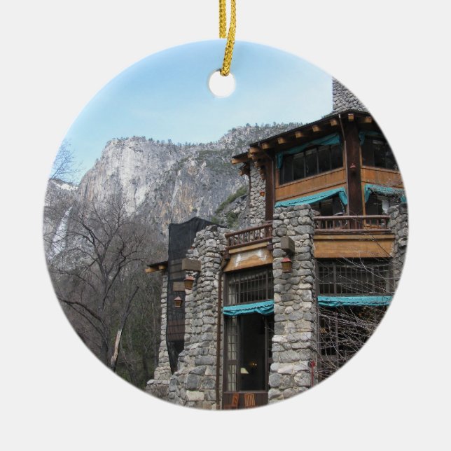 The Ahwahnee- Yosemite Ceramic Tree Decoration (Front)