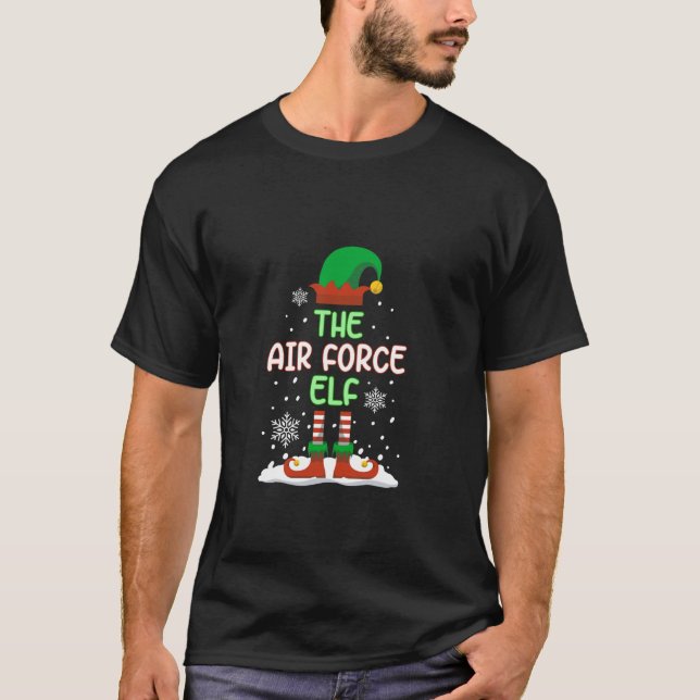 The Air Force Elf Funny Family Matching Christmas  T-Shirt (Front)