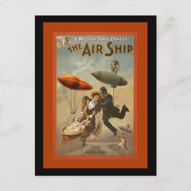 The Air Ship a Comedy Postcard (Front)