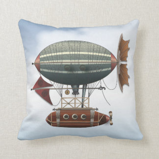 The Airship Aleutian Steampunk Flying Machine Cushion