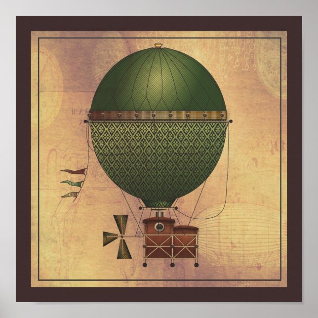 The Airship Citronnier Steampunk Flying Machine Poster (Front)