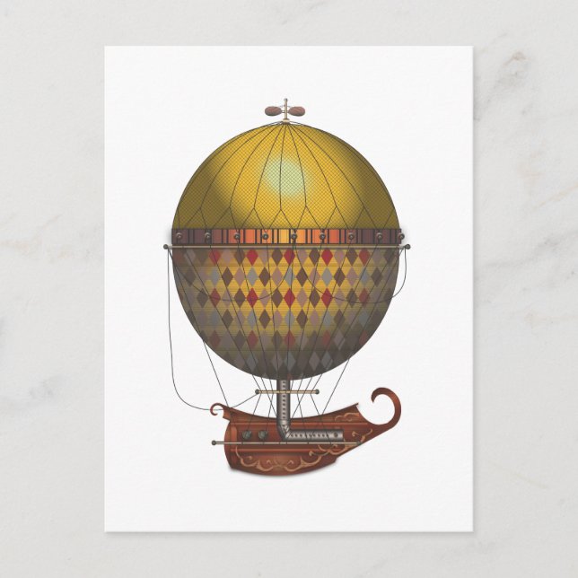 The Airship Nautisme Steampunk Flying Machine Postcard (Front)