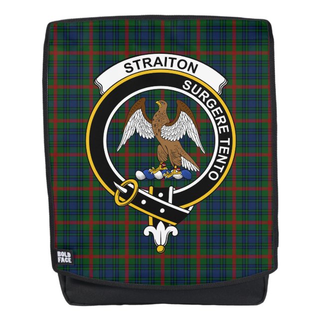 The Aiton Hunting Clan Crest Tartan Plaid Backpack (Front)