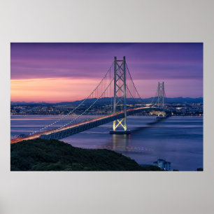 The Akashi Kaikyō Bridge in Japan Poster