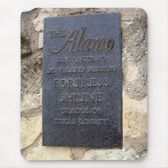 The Alamo Fortress-Shrine Plaque Mouse Pad (Front)