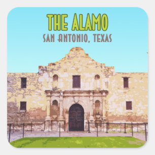 The Alamo Mission San Antonio Texas Square Sticker