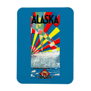 The Alaska Line Steamship Poster Magnet