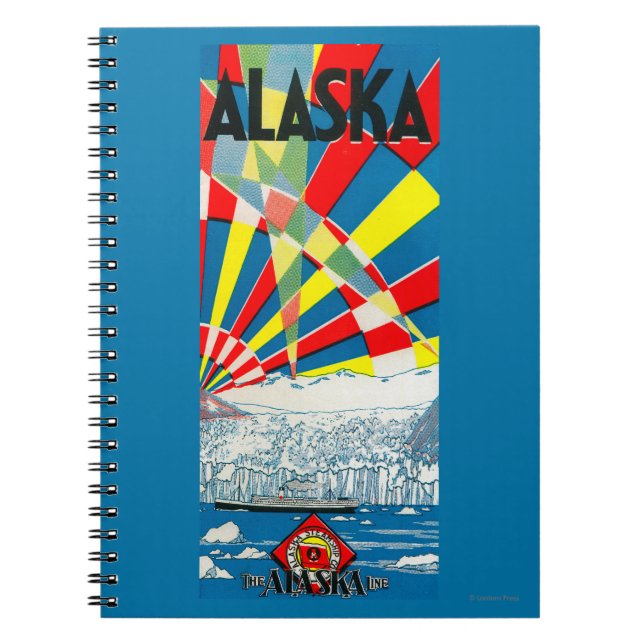 The Alaska Line Steamship Poster Spiral Notebook (Front)
