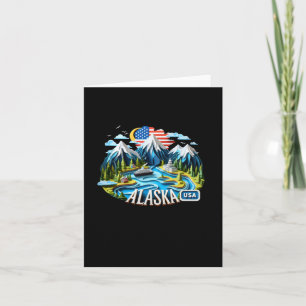 The Alaska State In Usa Sticker Card