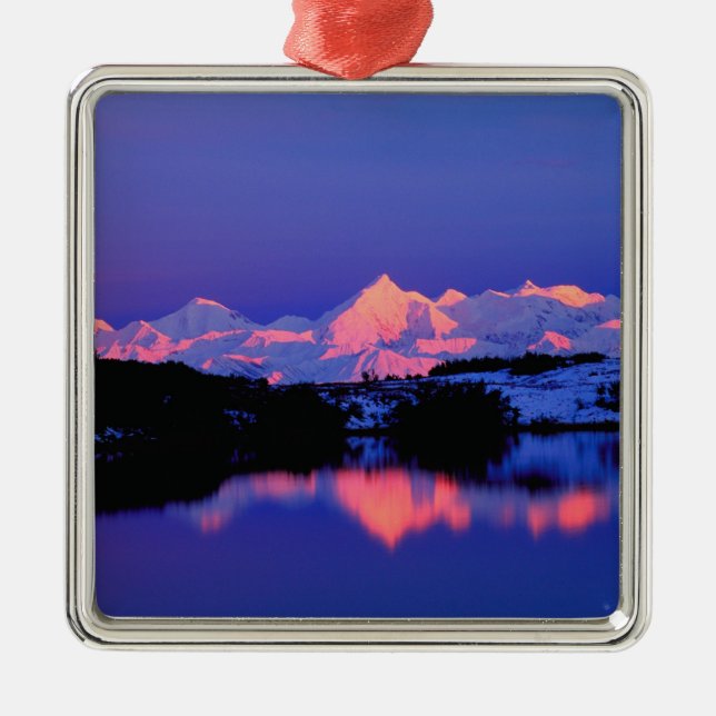 The Alaskan Range is adjacent to Mt. Denali, Metal Tree Decoration (Front)