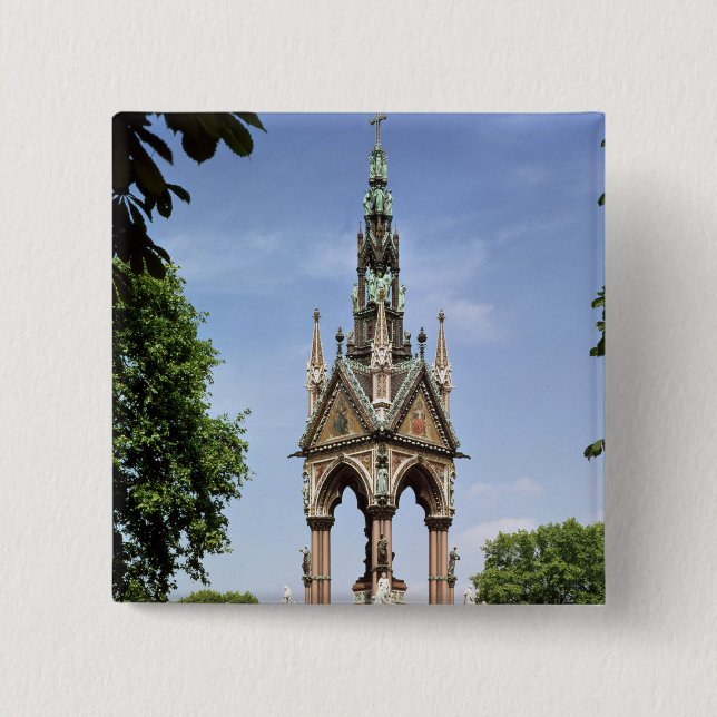 The Albert Memorial from the Albert Hall 15 Cm Square Badge (Front)