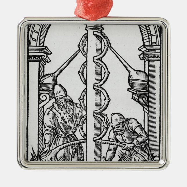 The Alchemist at Work Metal Tree Decoration (Front)