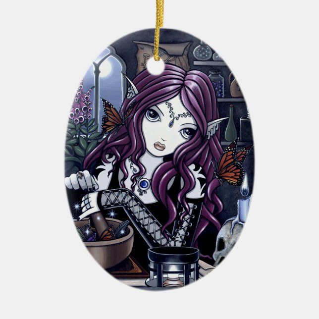 "The Alchemist" Gothic Potion Fae Ornament (Front)