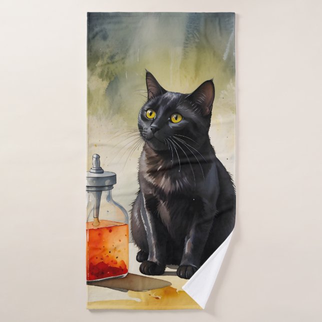 The Alchemist’s Cat Bath Towel Set (Bath Towel)