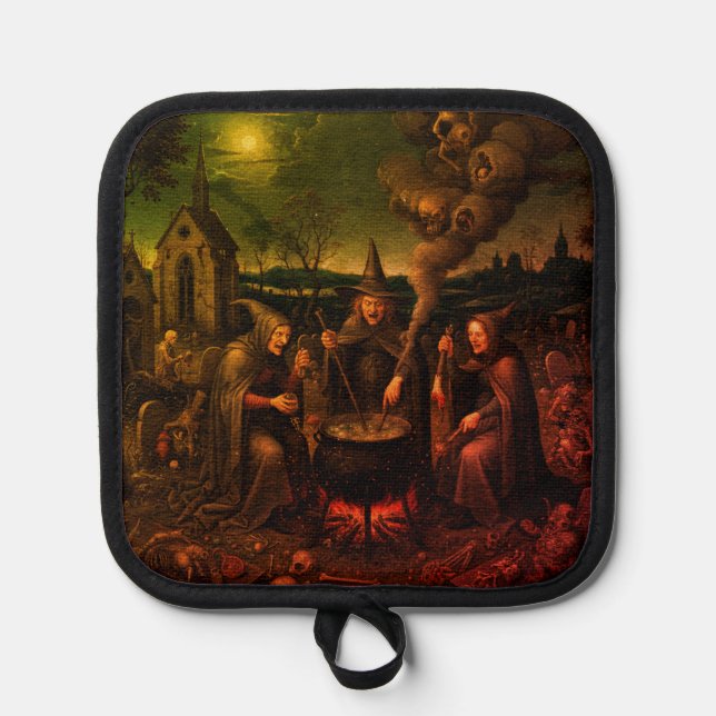 The Alchemist’s Hearth: Witches' Kitchen Occult Pot Holder (Front)