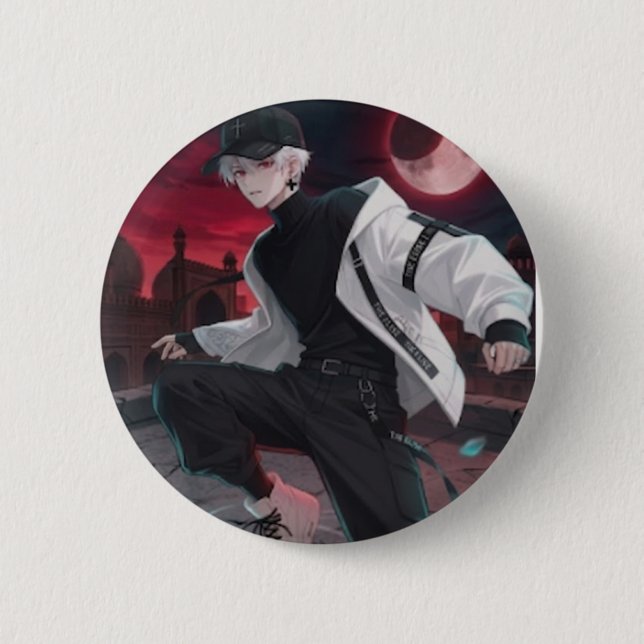 The Alchemist's Whirlwind Anime Boy Button - Maste (Front)