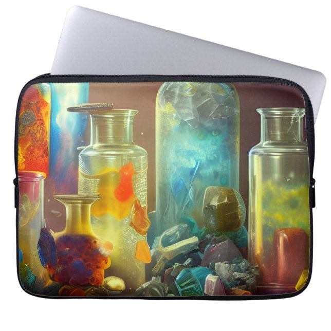 The Alchemist's Worktable Fantasy   Tissue Paper Laptop Sleeve (Front)