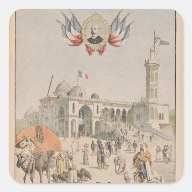 The Algerian Pavilion at the Universal Exhibition Square Sticker (Front)
