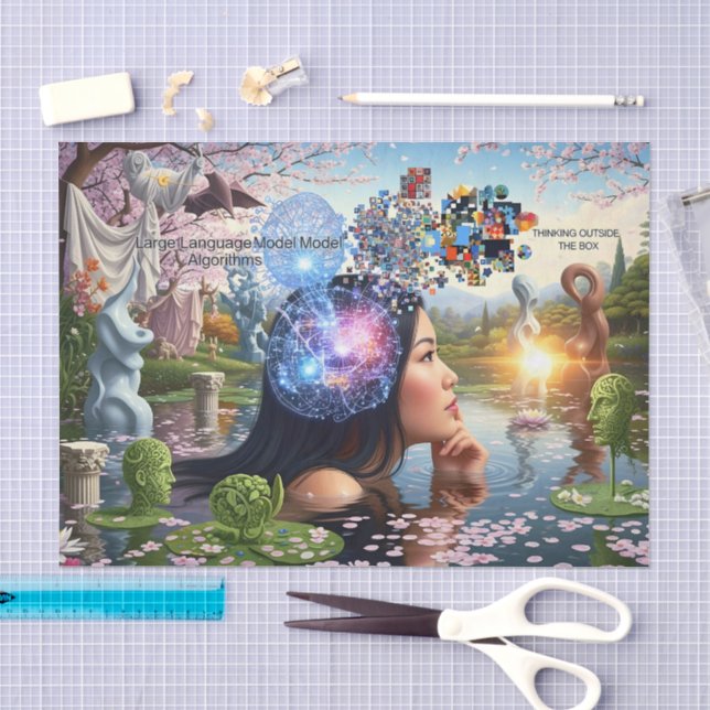 “The Algorithm of Dreams” – A Digital Portrait Tissue Paper (Craft)