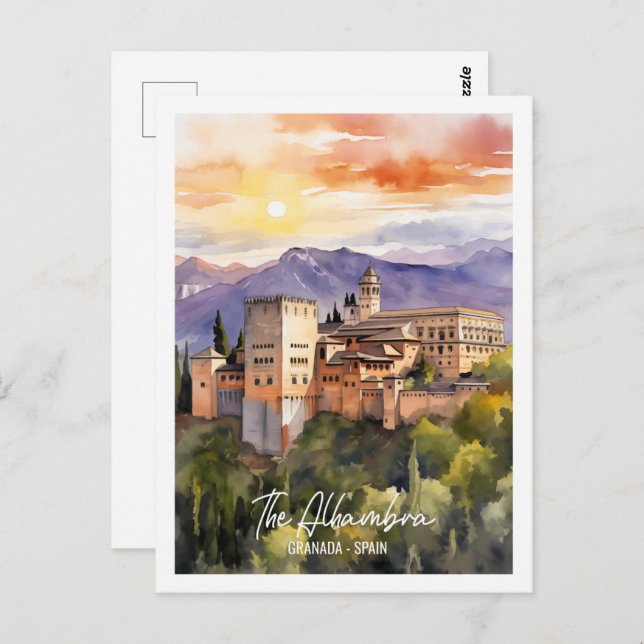 The Alhambra Spain Famous Travel Place Postcard (Front/Back)
