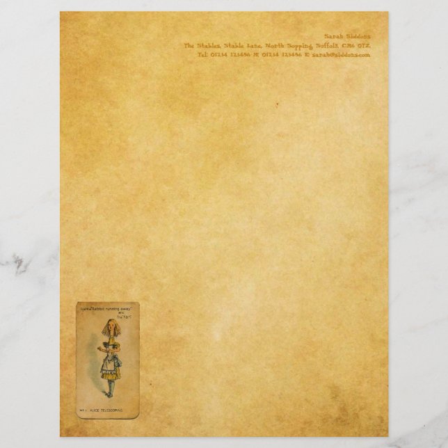 The Alice Collection: Alice Telescoping Letterhead Design (Front)