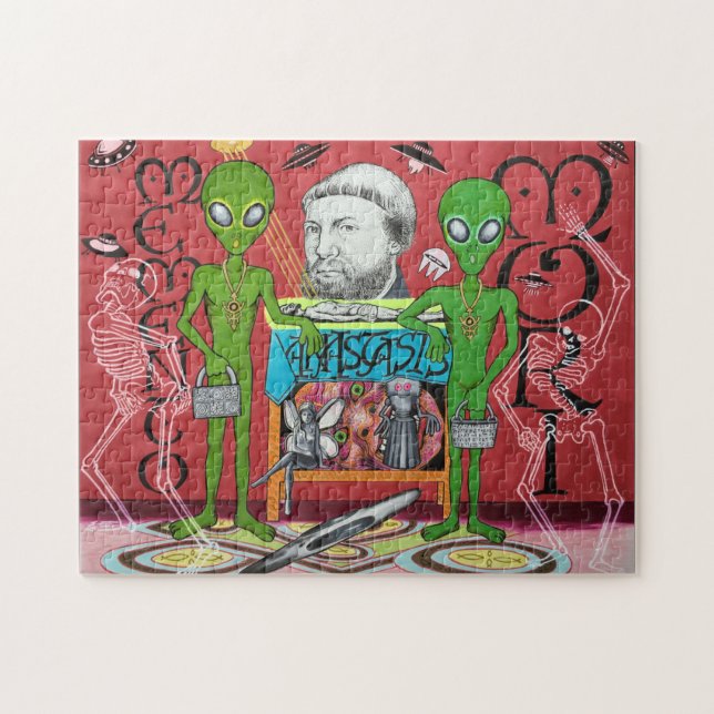 The Alien Ambassadors (Homage to Hans Holbein)  Jigsaw Puzzle (Horizontal)