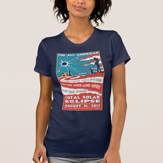 The All American Total Solar Eclipse Tshirt (Front)